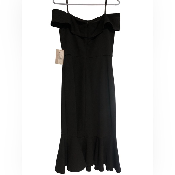 Marina Off-the-Shoulder Scuba Crepe Dress Black Size 6 - Picture 5 of 8